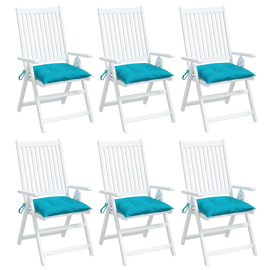 Stoelkussens 6 st 50x50x7 cm stof turquoise – afbeelding 4