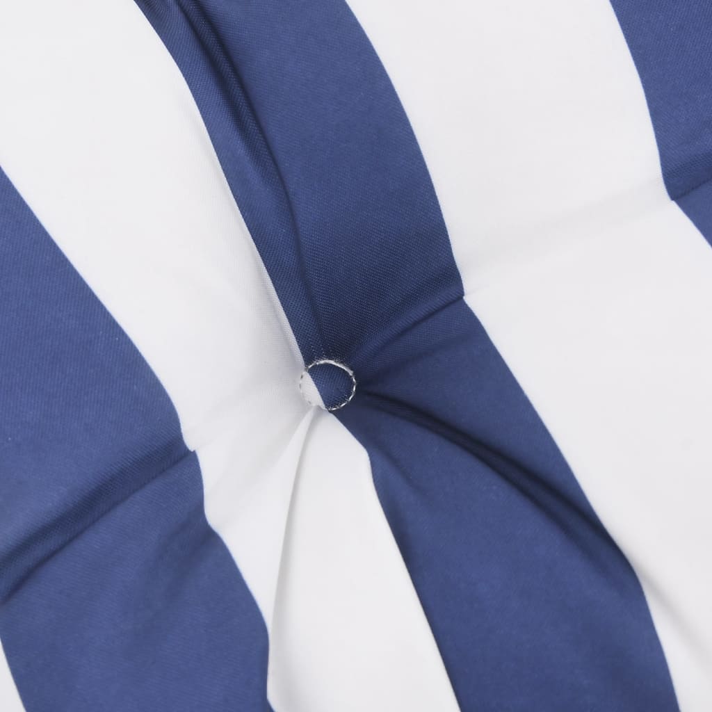 Tuinbankkussen 100x50x7 cm stof gestreept wit en blauw – afbeelding 5