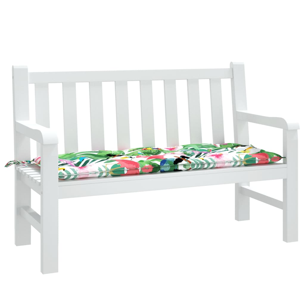 Tuinbankkussen 120x50x7 cm stof meerkleurig – afbeelding 3