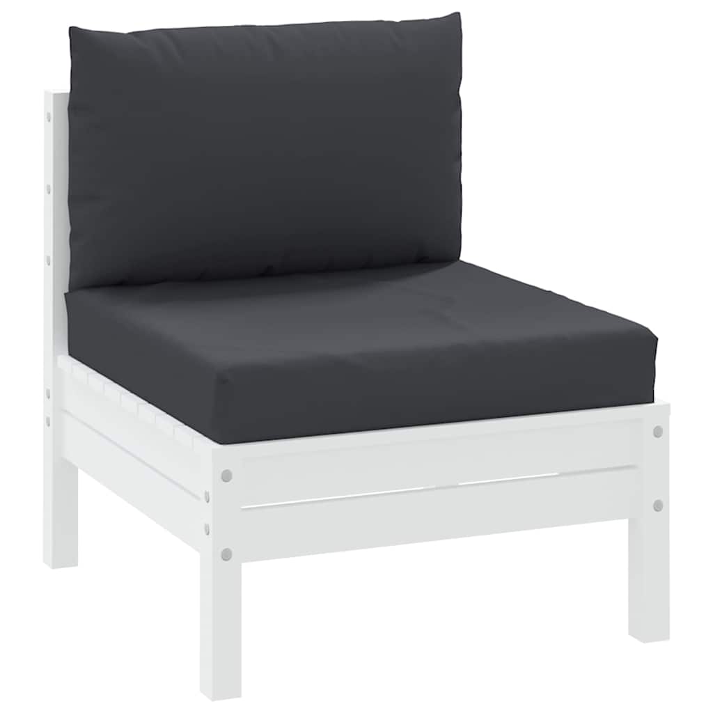 Palletkussens 2 st stof zwart – afbeelding 3