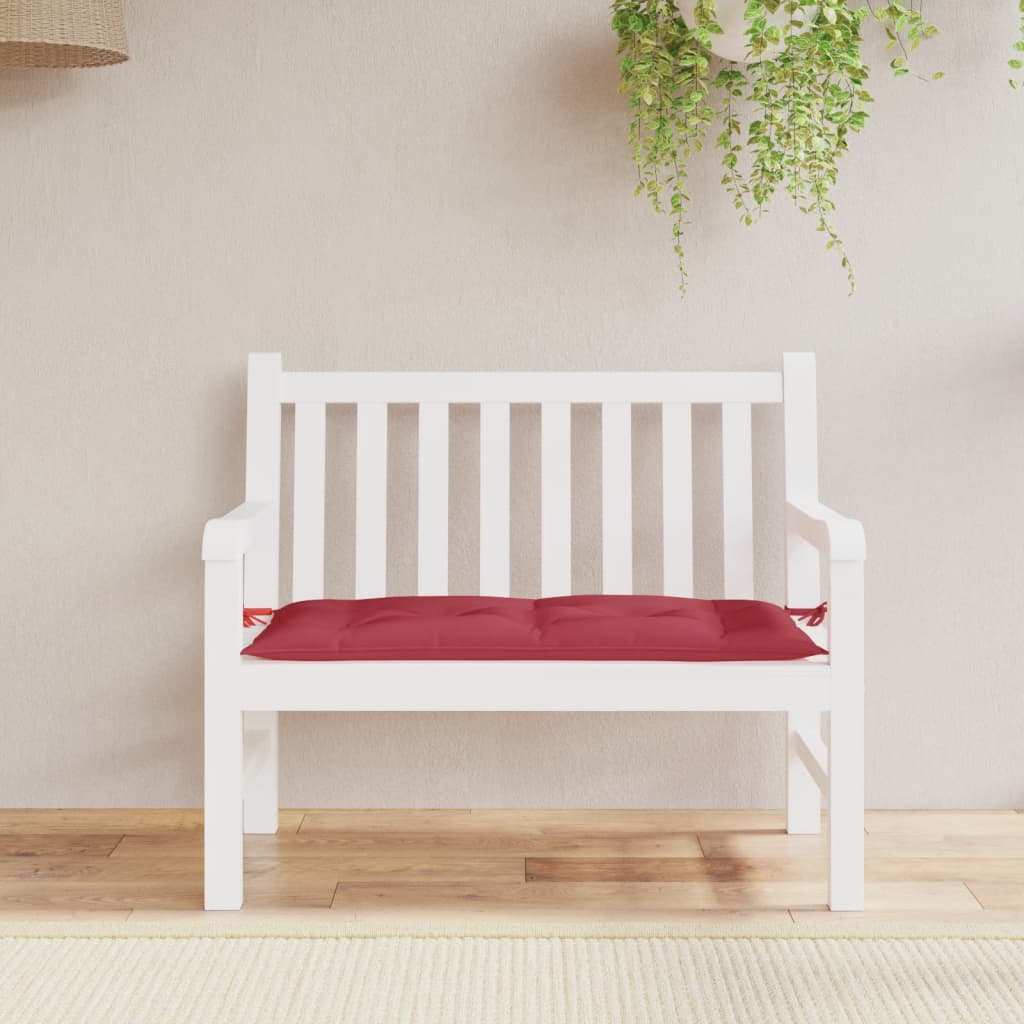 Tuinbankkussen 110x50x7 cm oxford stof wijnrood – afbeelding 1