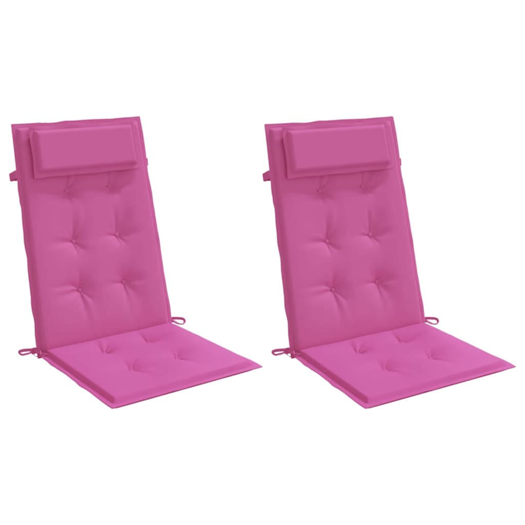 Stoelkussens 2 st hoge rug oxford stof roze – afbeelding 3