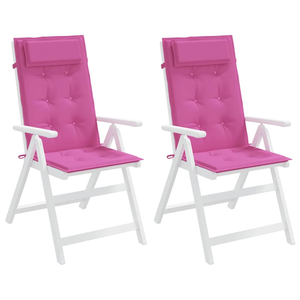 Stoelkussens 2 st hoge rug oxford stof roze – afbeelding 4