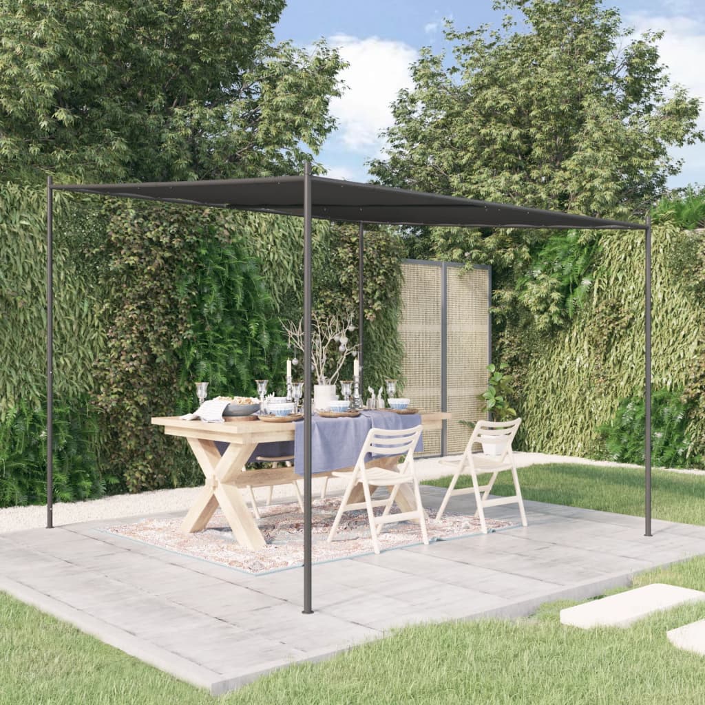 Prieel 3x3 m 180 g/m² stof en staal antracietkleurig