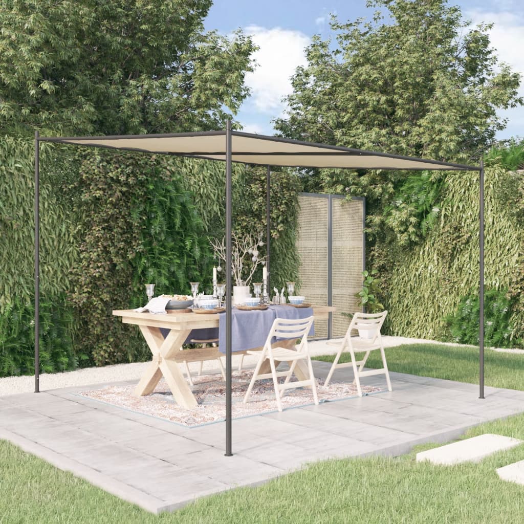 Prieel 3x3 m 180 g/m² stof en staal beige