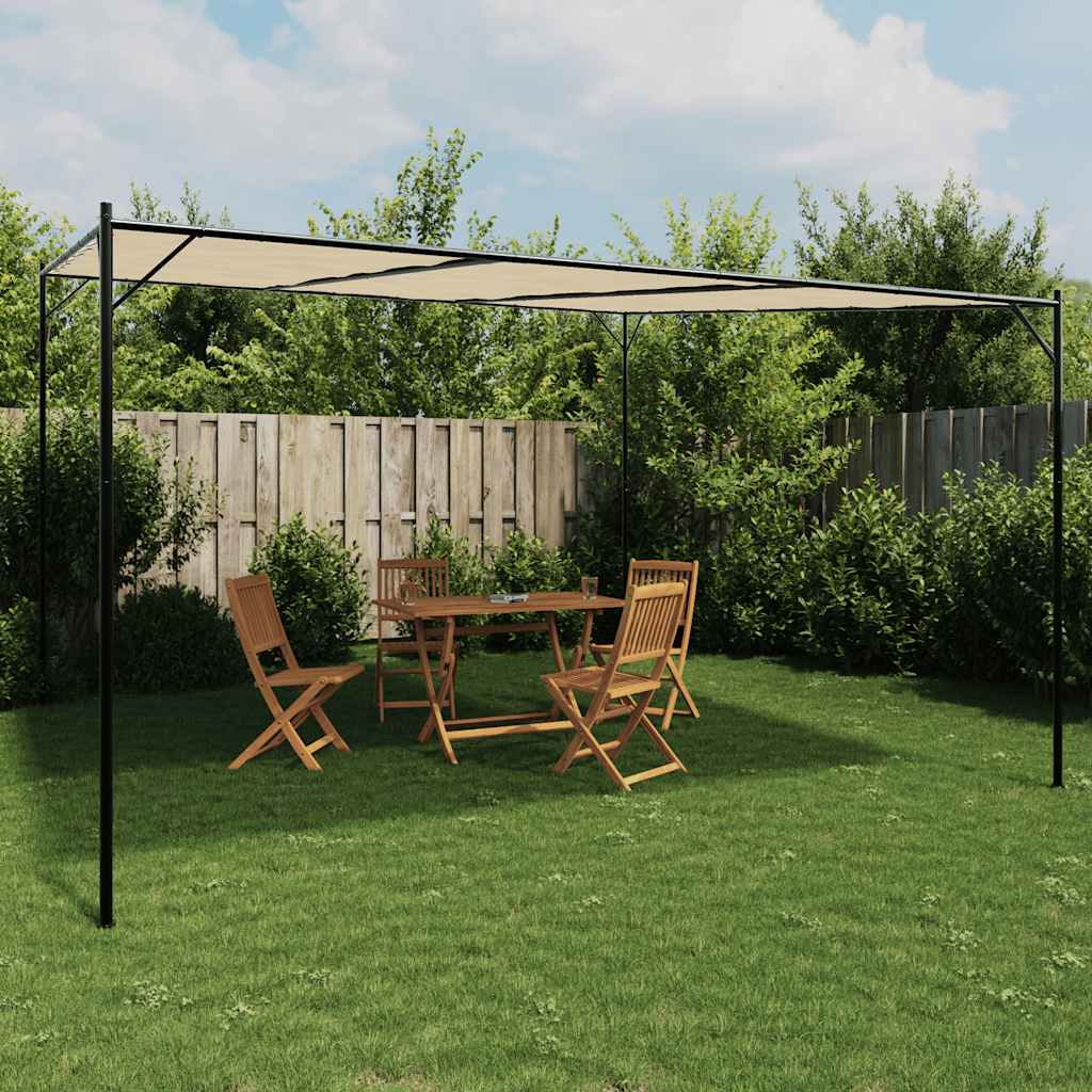 Prieel 4x4 m 180 g/m² stof en staal beige