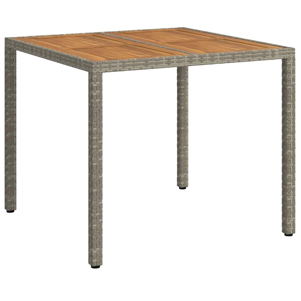 Tuinstafel Grijs 90 x 90 x 75 cm poly rattan – afbeelding 2