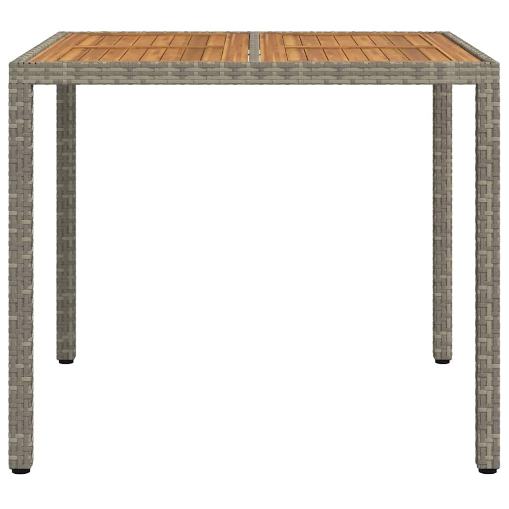 Tuinstafel Grijs 90 x 90 x 75 cm poly rattan – afbeelding 3