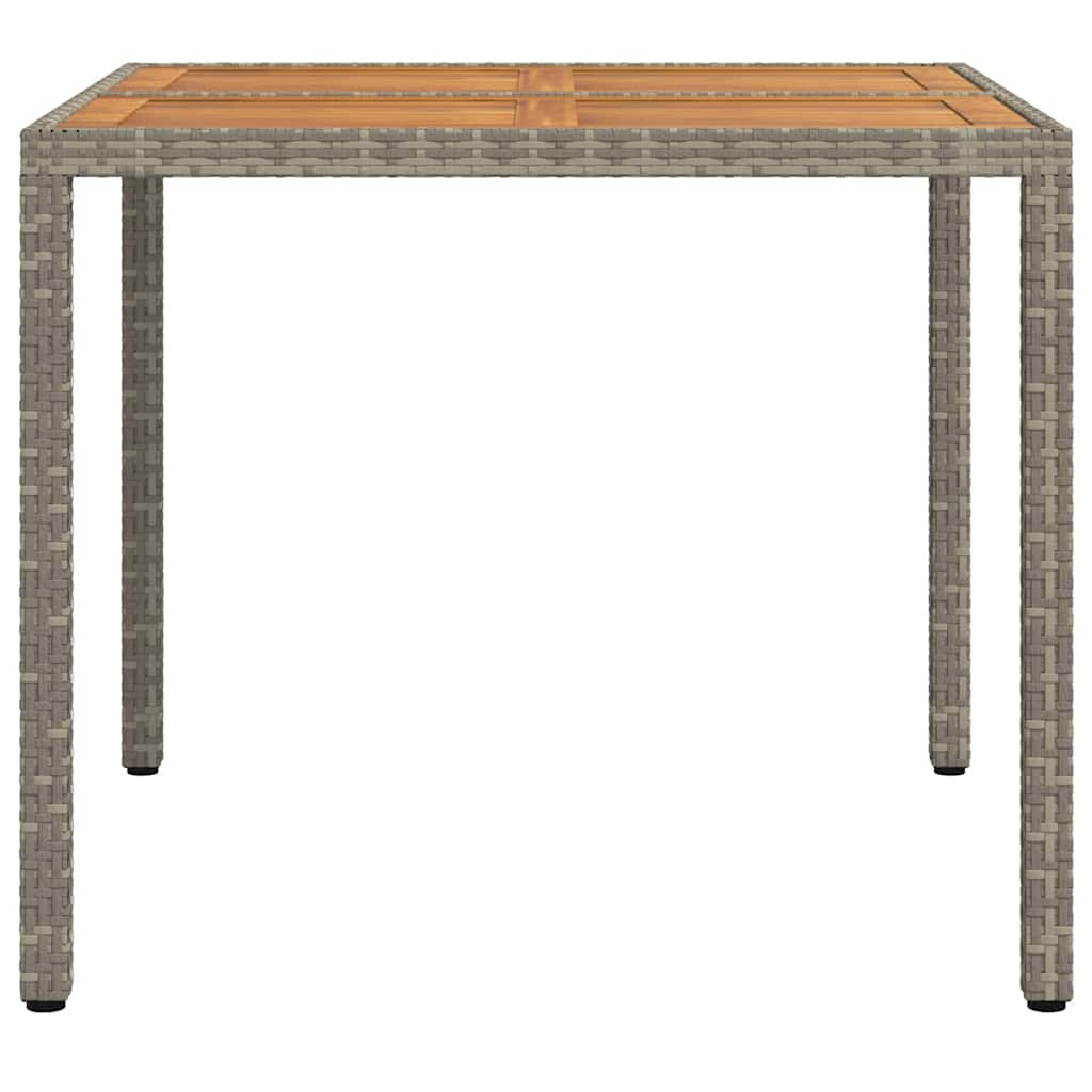 Tuinstafel Grijs 90 x 90 x 75 cm poly rattan – afbeelding 4
