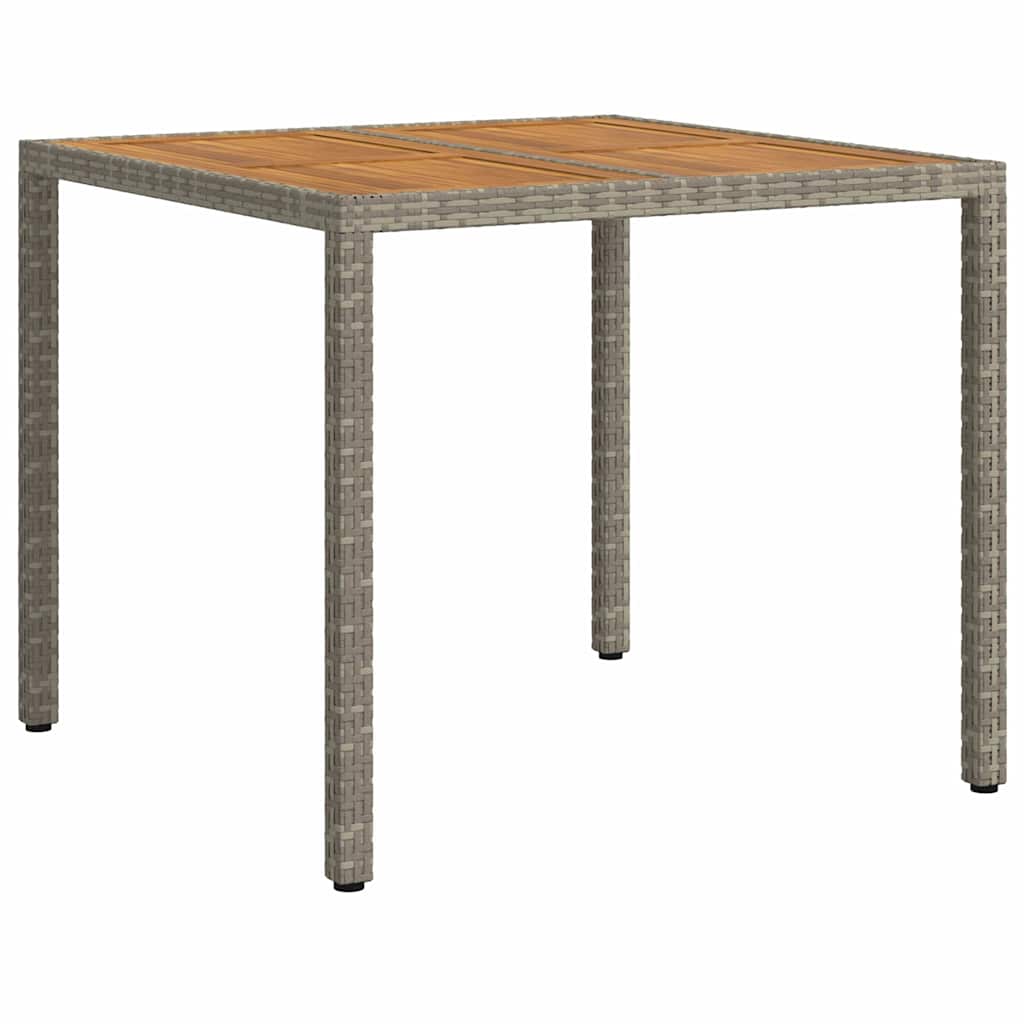 Tuinstafel Grijs 90 x 90 x 75 cm poly rattan – afbeelding 5
