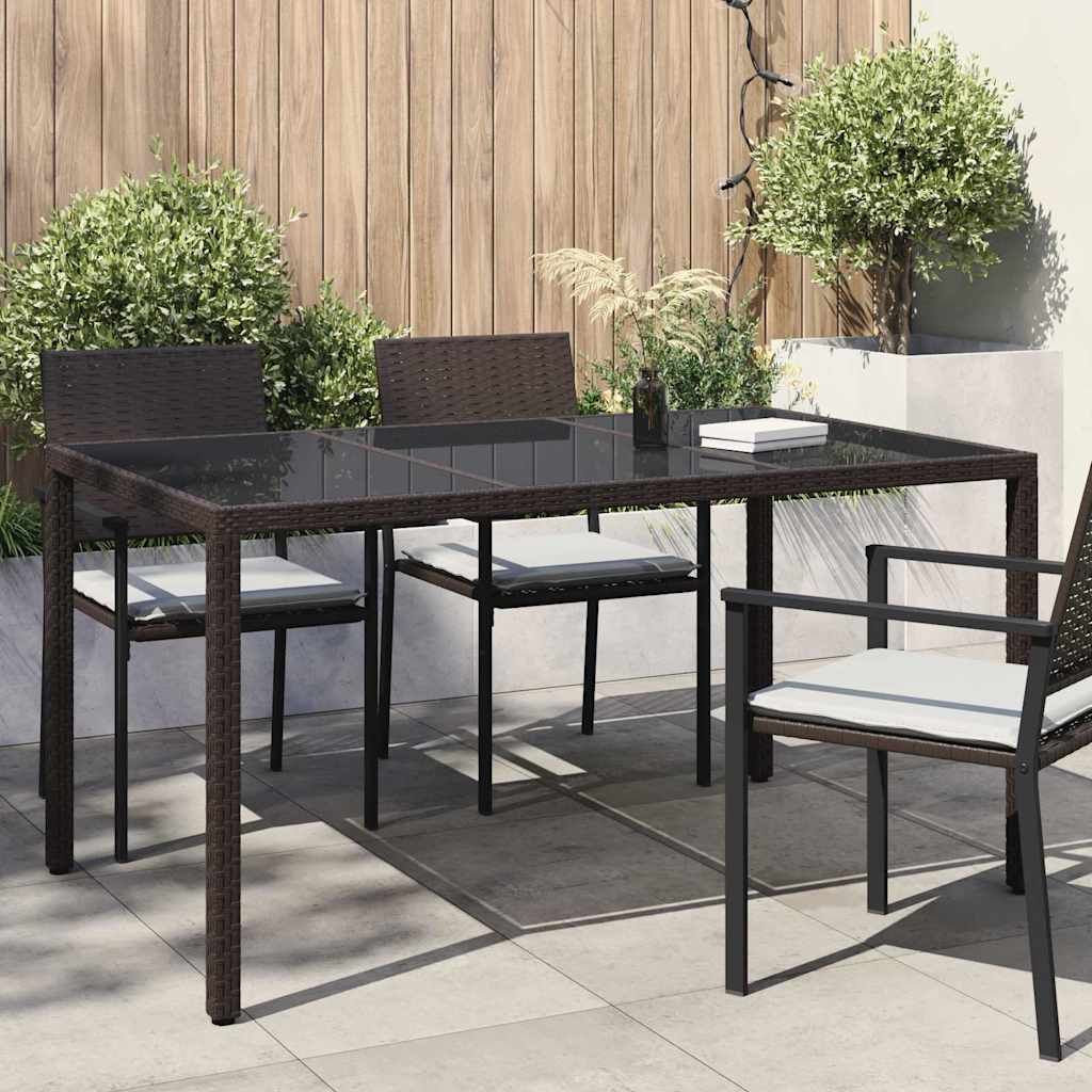Tuinstafel Bruin 150 x 90 x 75 cm poly rattan – afbeelding 1