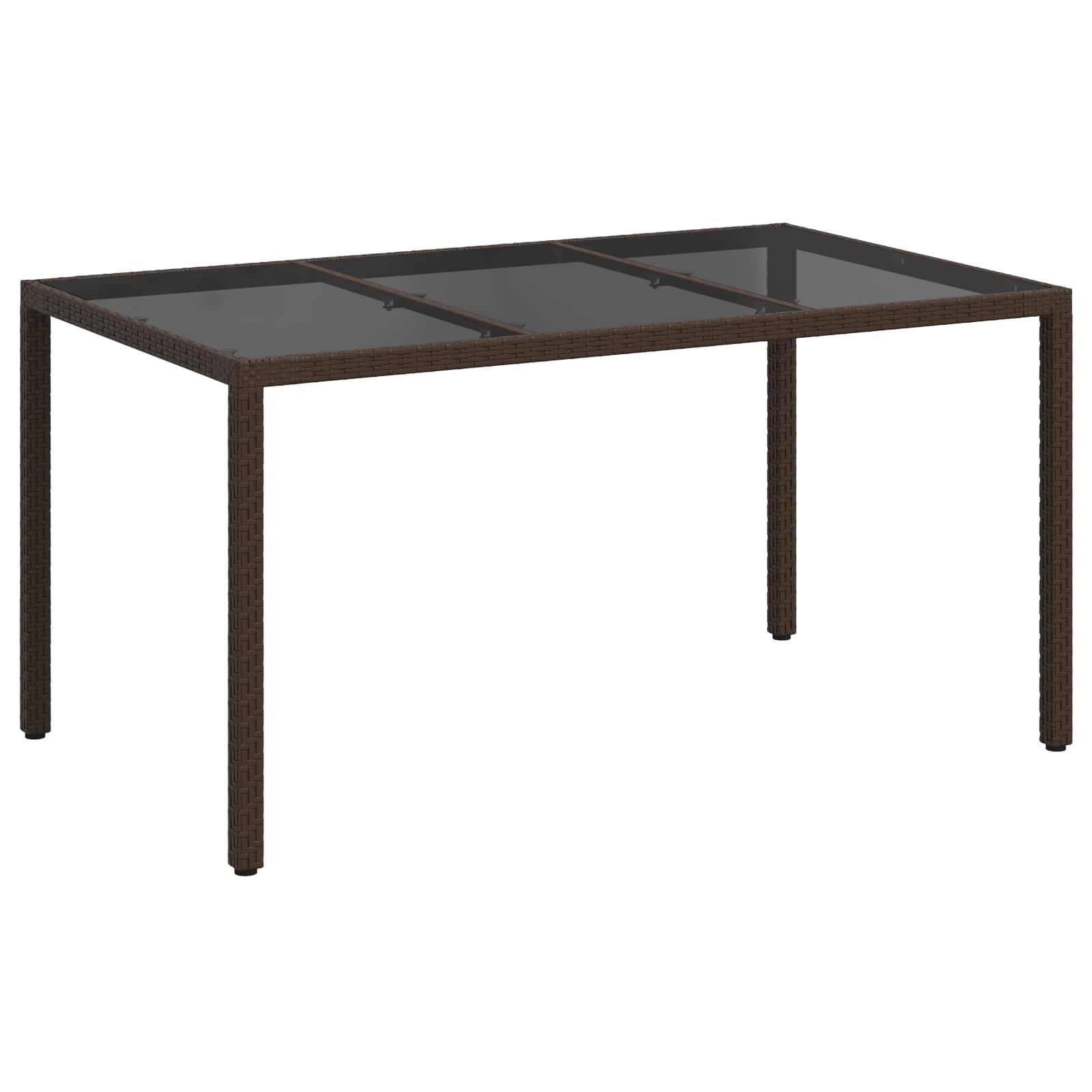 Tuinstafel Bruin 150 x 90 x 75 cm poly rattan – afbeelding 2