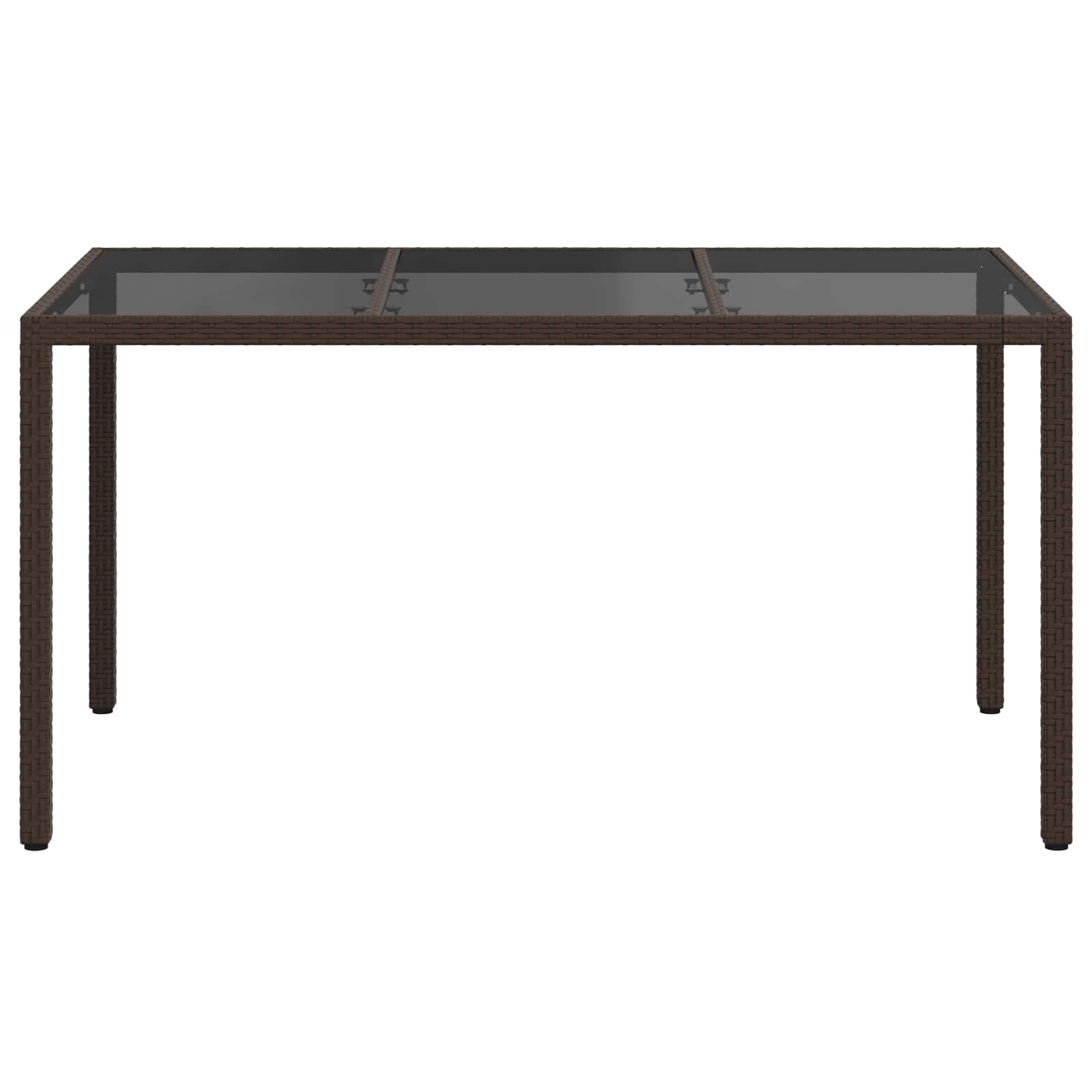 Tuinstafel Bruin 150 x 90 x 75 cm poly rattan – afbeelding 3
