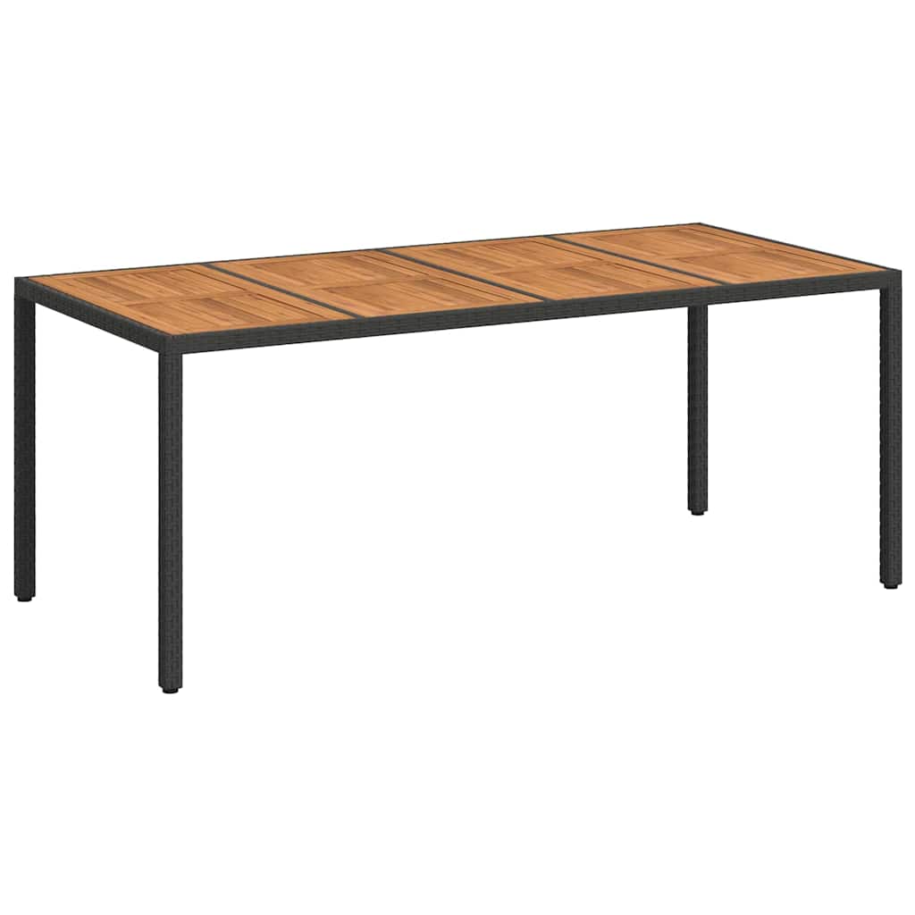 Tuinstafel Zwart 190 x 90 x 75 cm poly rattan – afbeelding 2