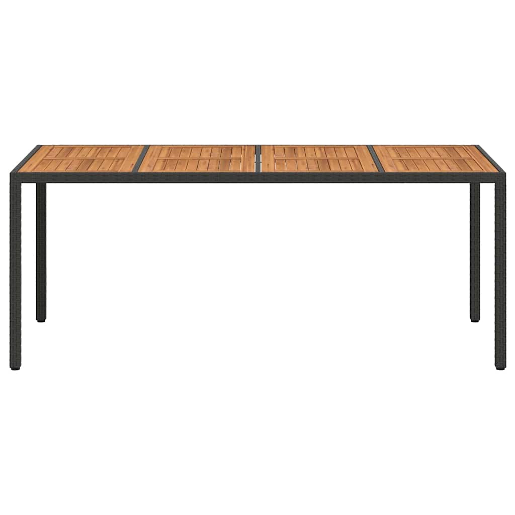 Tuinstafel Zwart 190 x 90 x 75 cm poly rattan – afbeelding 3