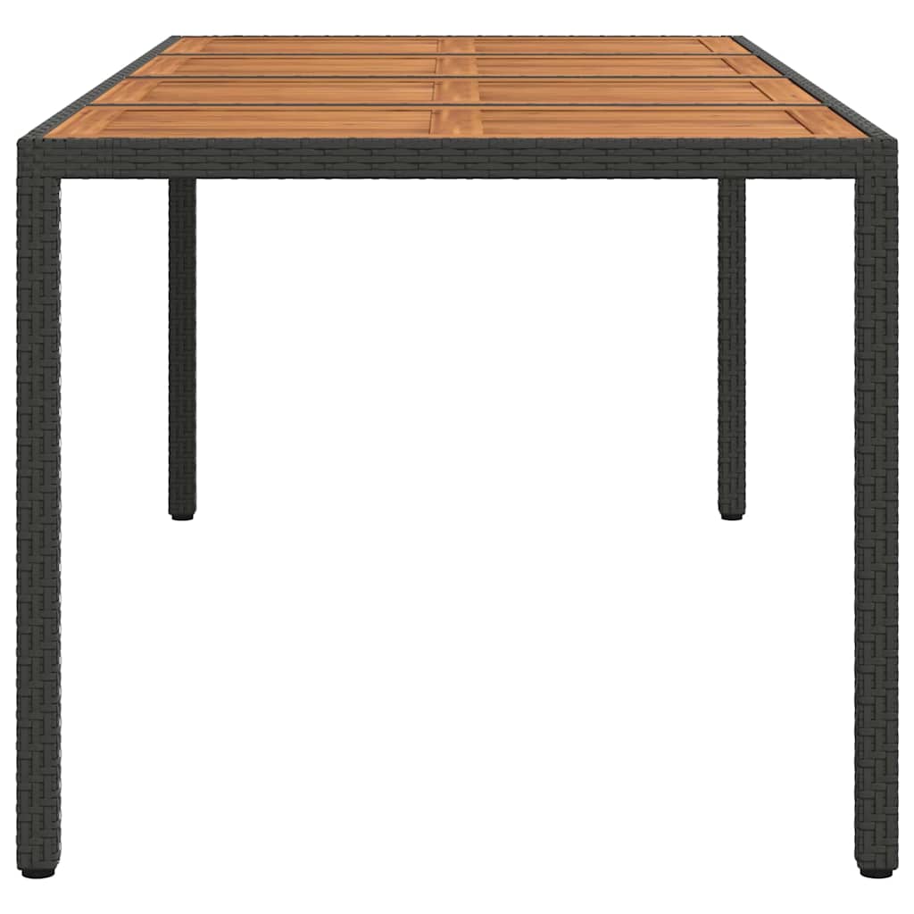 Tuinstafel Zwart 190 x 90 x 75 cm poly rattan – afbeelding 4