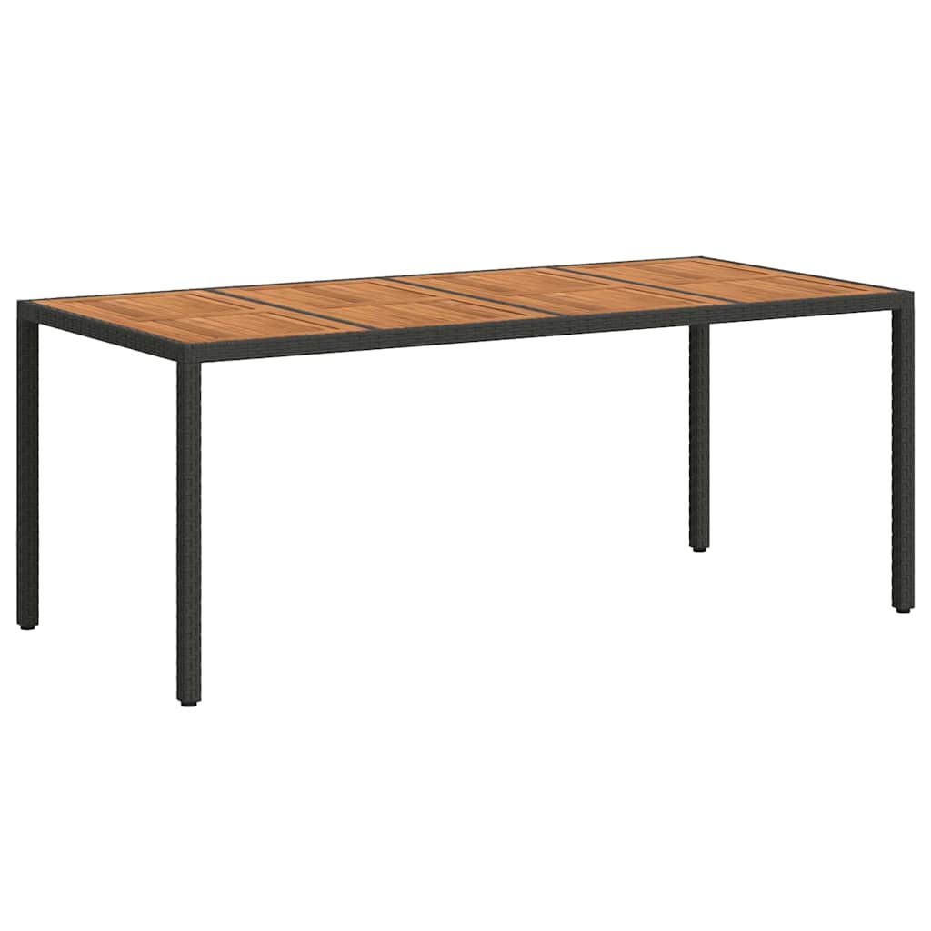 Tuinstafel Zwart 190 x 90 x 75 cm poly rattan – afbeelding 5