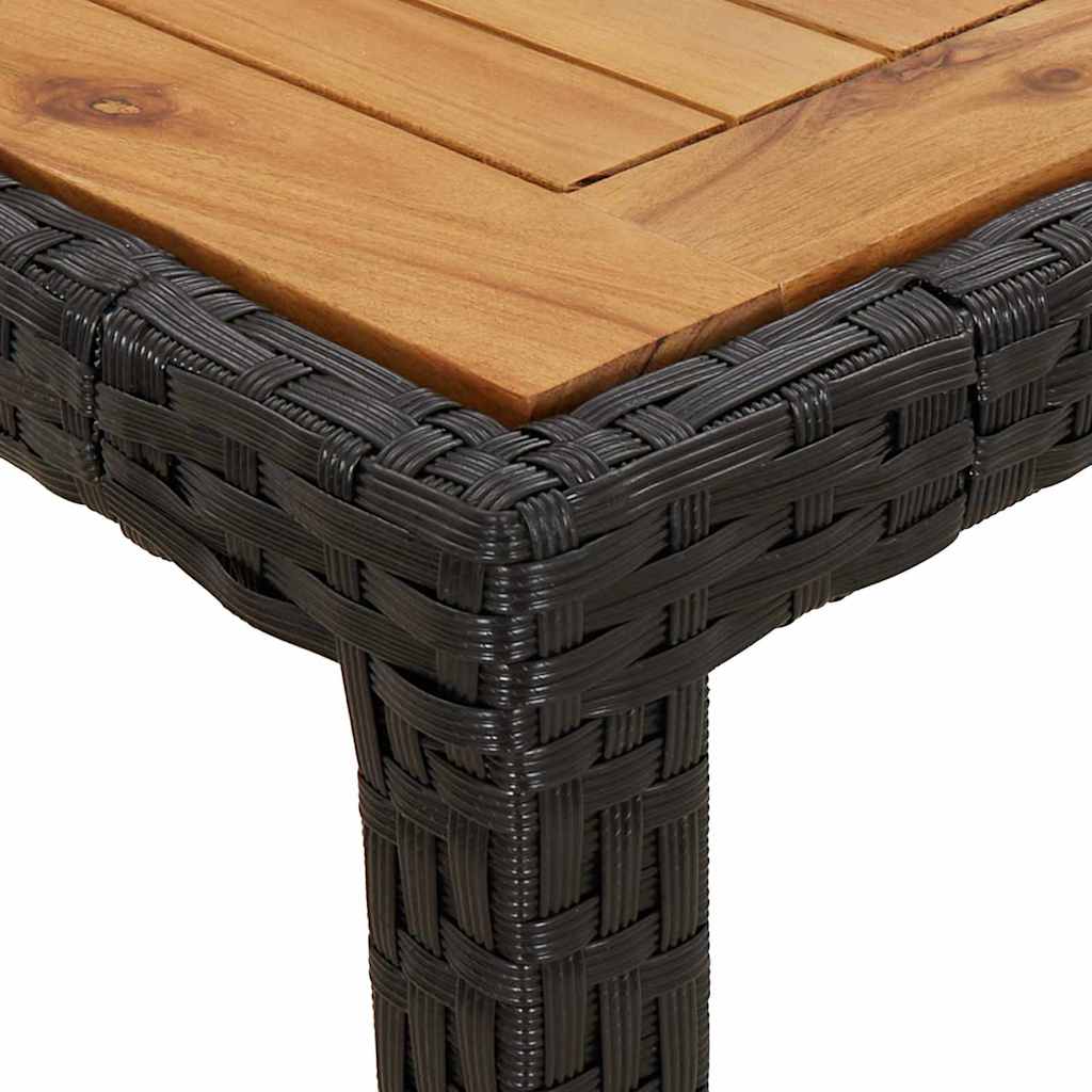 Tuinstafel Zwart 190 x 90 x 75 cm poly rattan – afbeelding 6