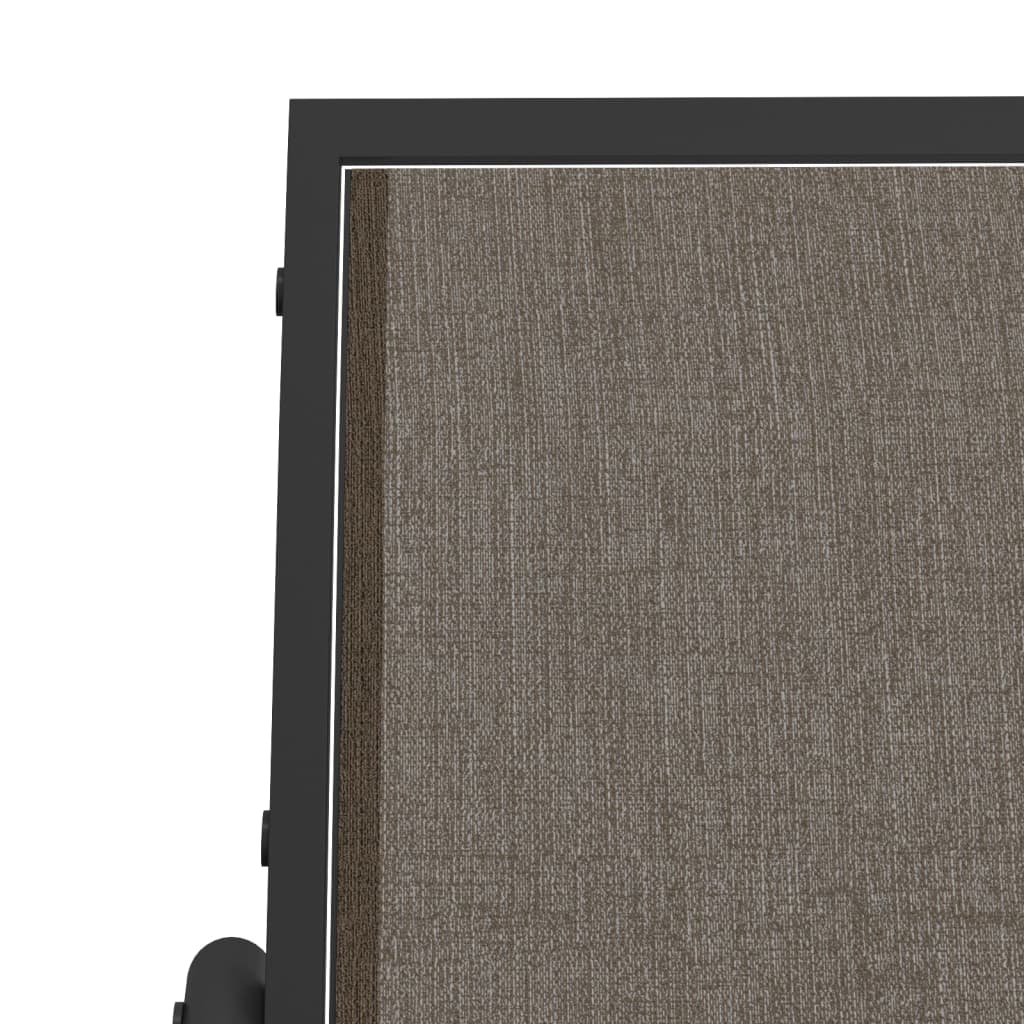 Schuifbank tuin 120,5x76x86,5 cm textielfolie en staal bruin – afbeelding 6