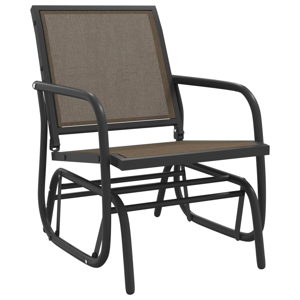 Schuifstoel voor tuin 61x76x87 cm textileen staal bruin – afbeelding 2