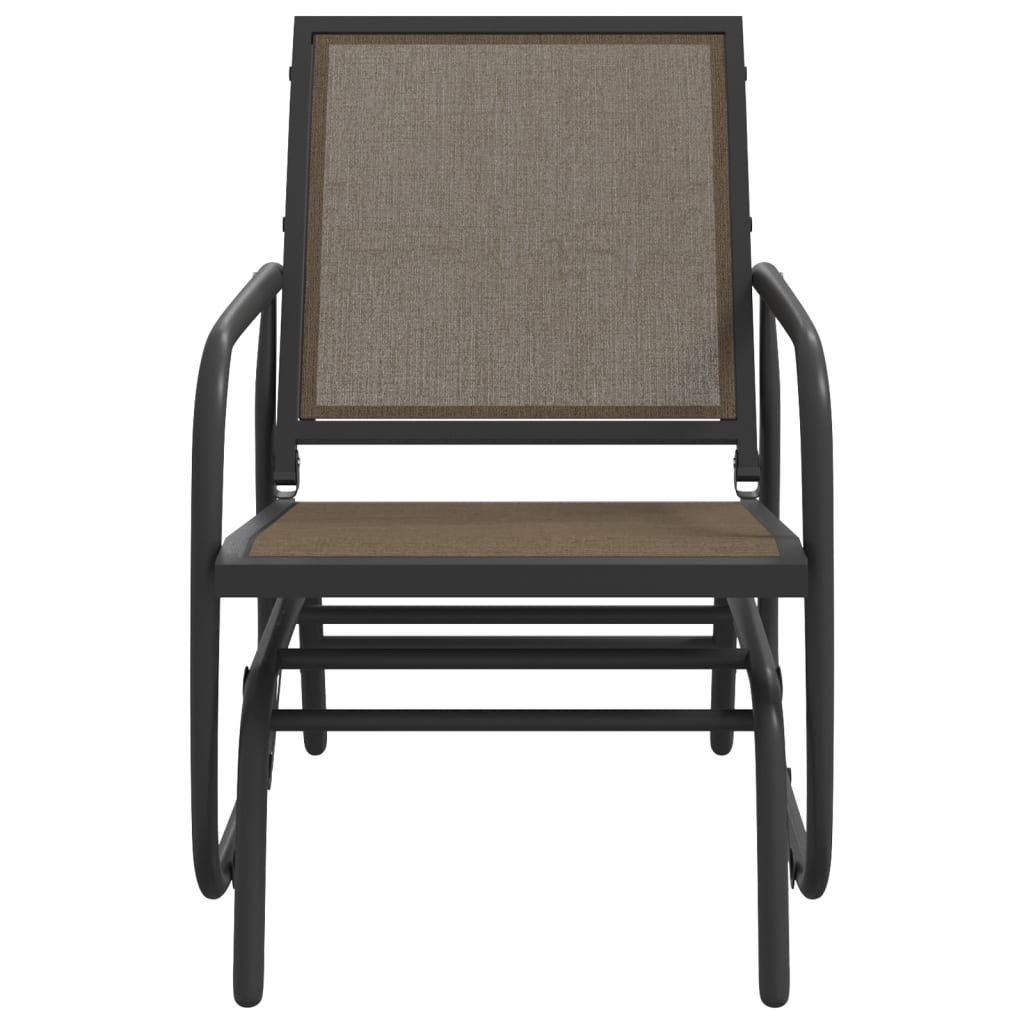 Schuifstoel voor tuin 61x76x87 cm textileen staal bruin – afbeelding 3
