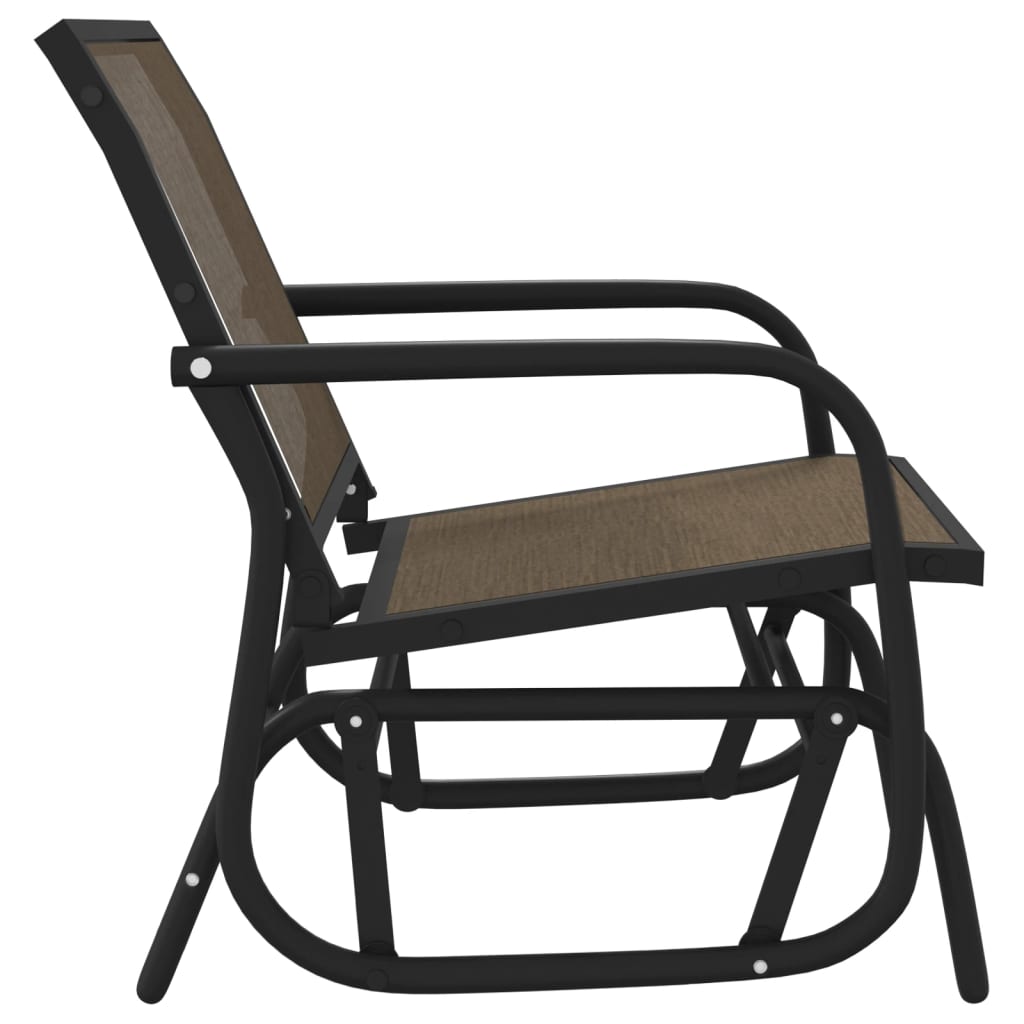 Schuifstoel voor tuin 61x76x87 cm textileen staal bruin – afbeelding 4