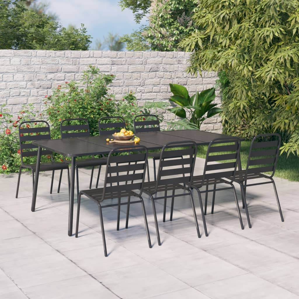 Tuintafel 200x100x71 cm staal antracietkleurig – afbeelding 1