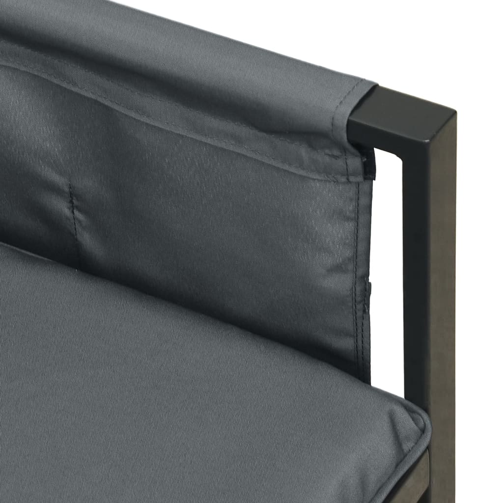 Tuinhoekbank staal en textileen antracietkleurig – afbeelding 7
