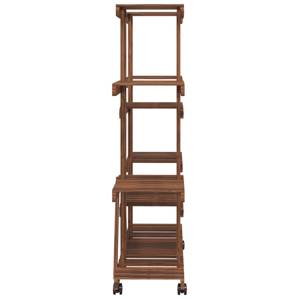 Plantenstandaard met wielen 110x25x115 cm massief vurenhout – afbeelding 5