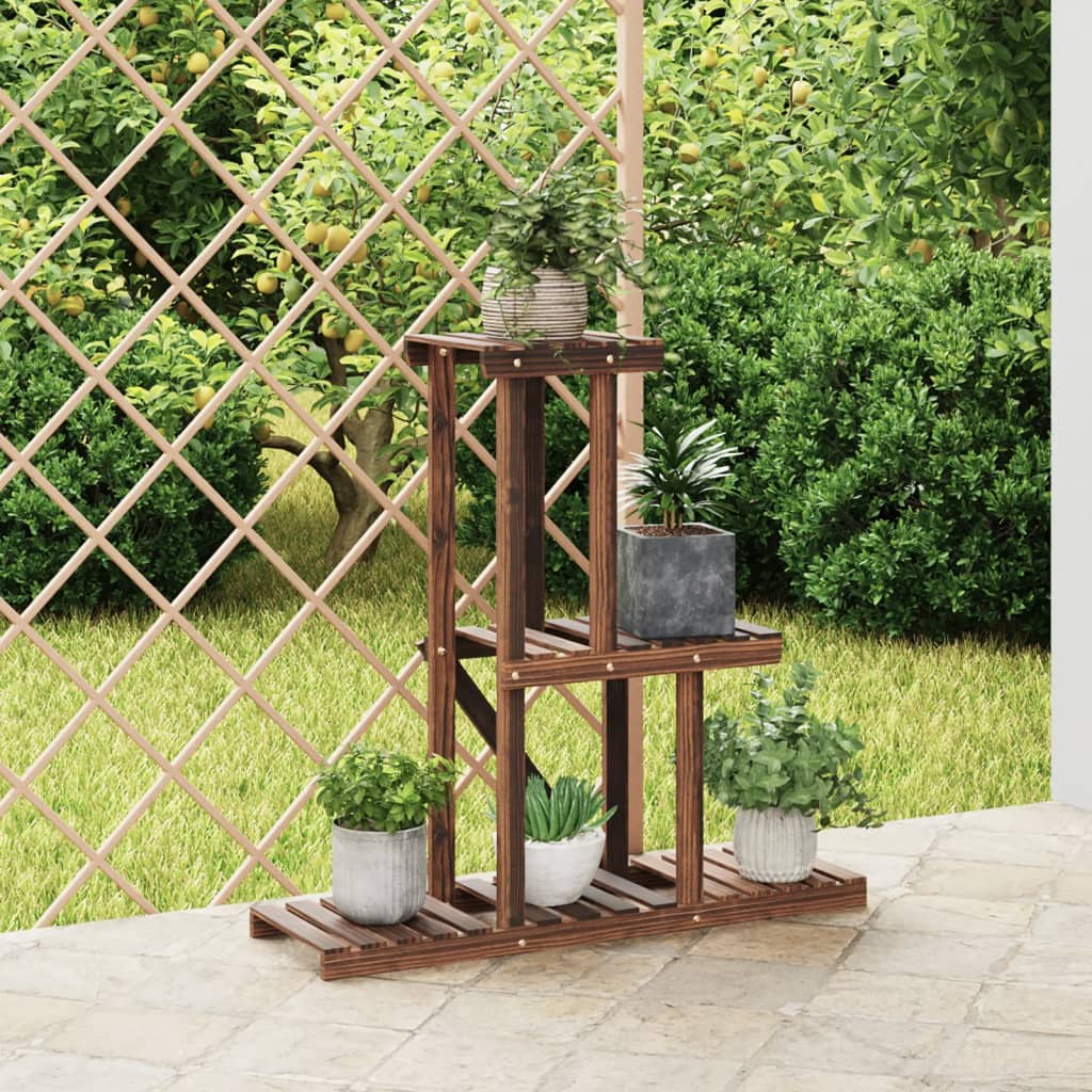Plantenstandaard 81x25x75,5 cm massief vurenhout – afbeelding 1