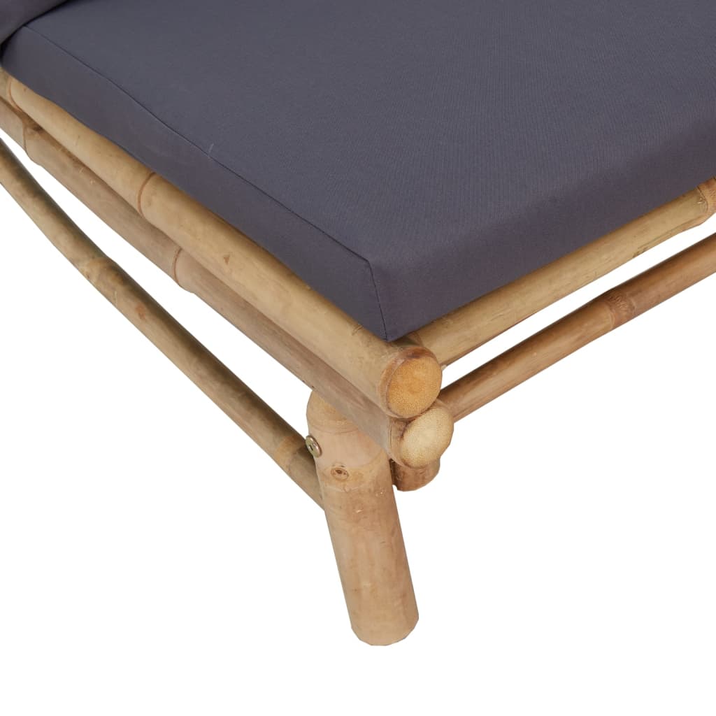 2-delige Loungeset met kussens bamboe donkergrijs – afbeelding 6