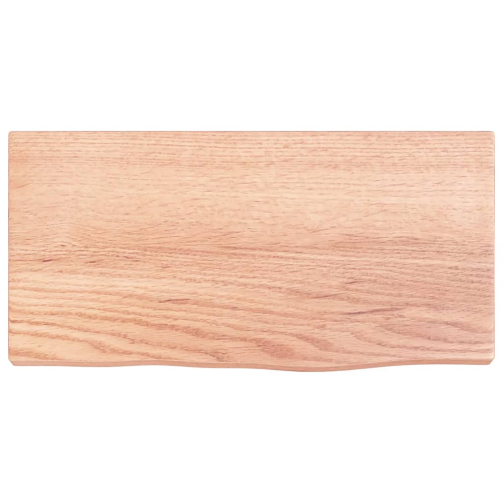 Wandschap 40x20x2 cm behandeld massief eikenhout lichtbruin – afbeelding 4