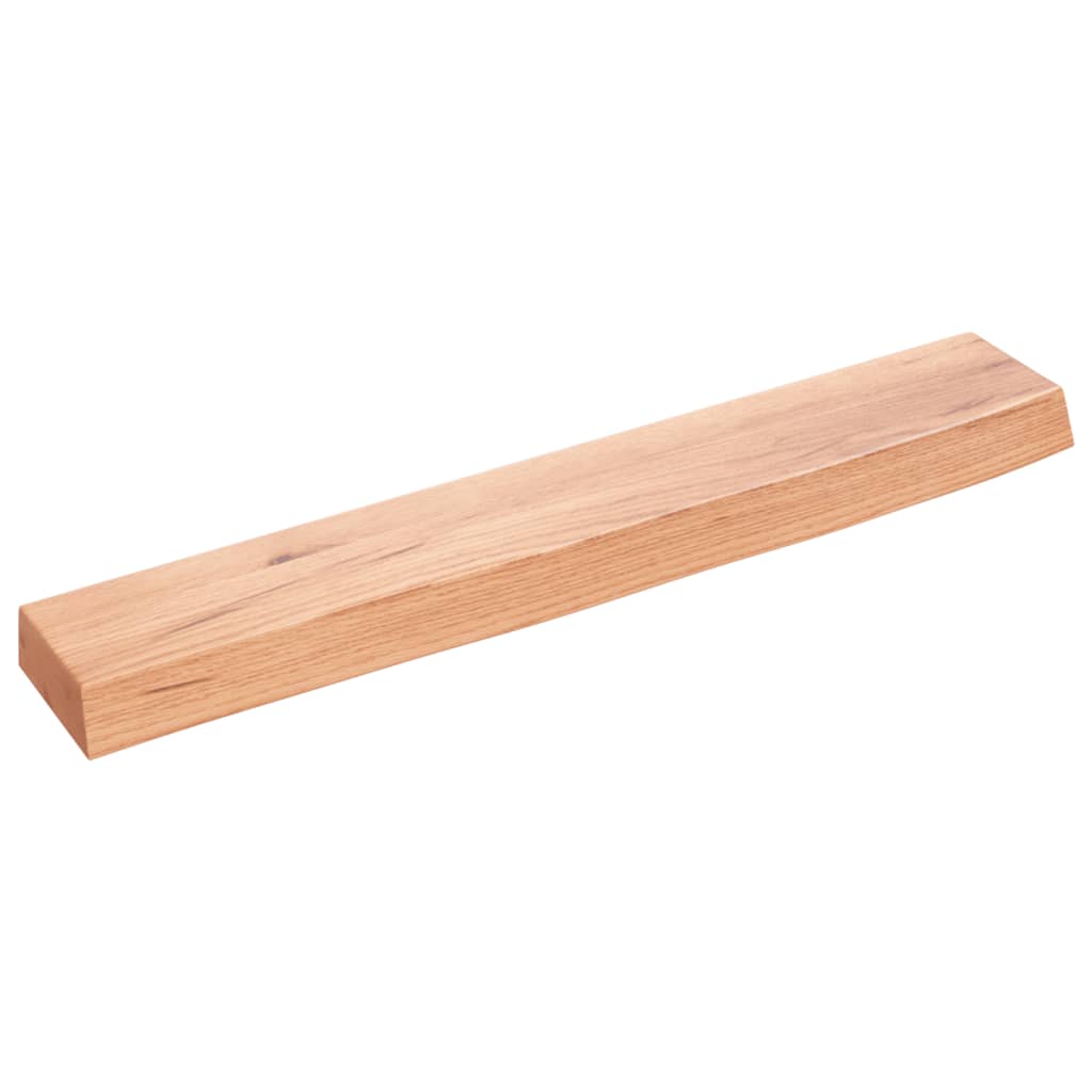 Wandschap 60x10x4 cm behandeld massief eikenhout lichtbruin – afbeelding 2