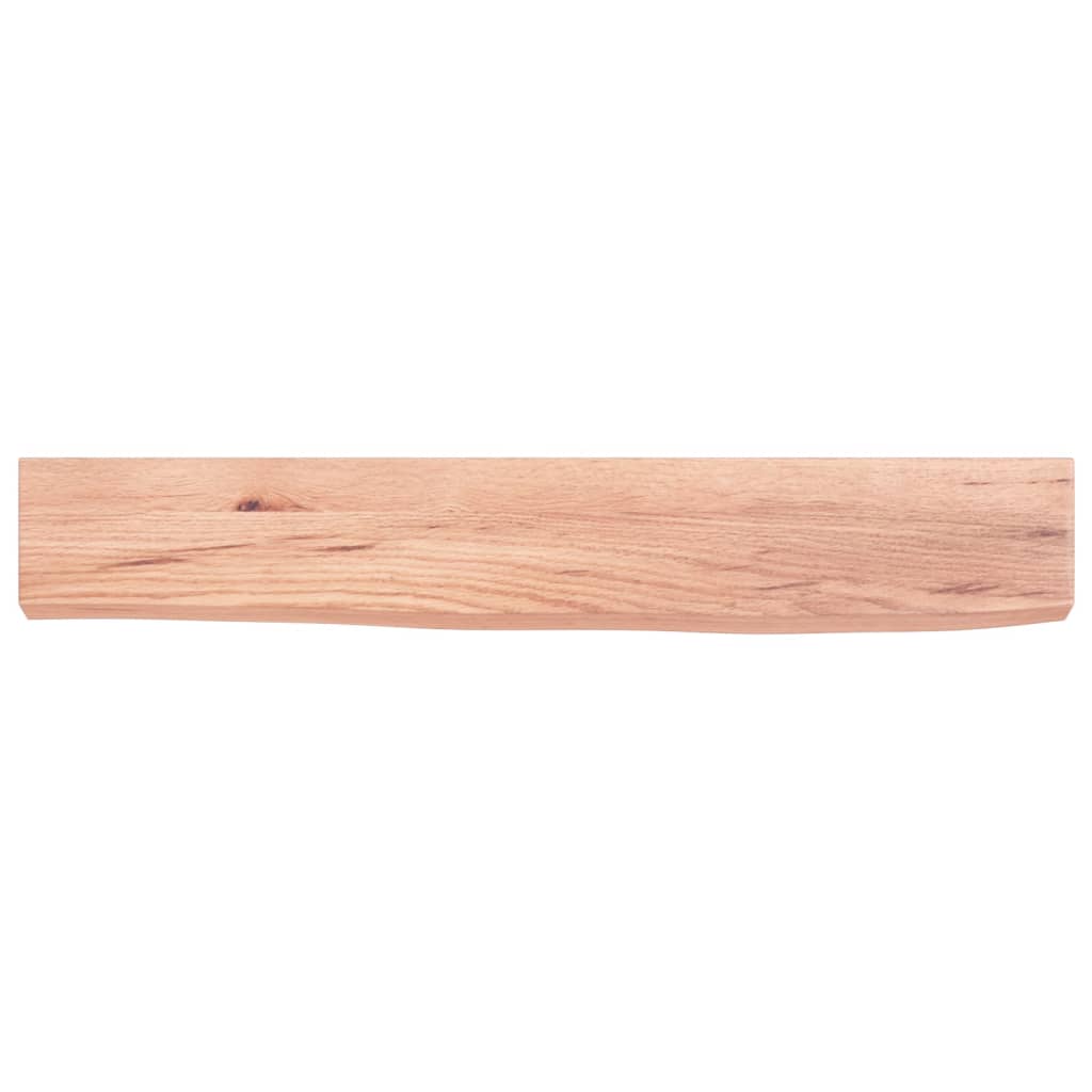 Wandschap 60x10x4 cm behandeld massief eikenhout lichtbruin – afbeelding 4