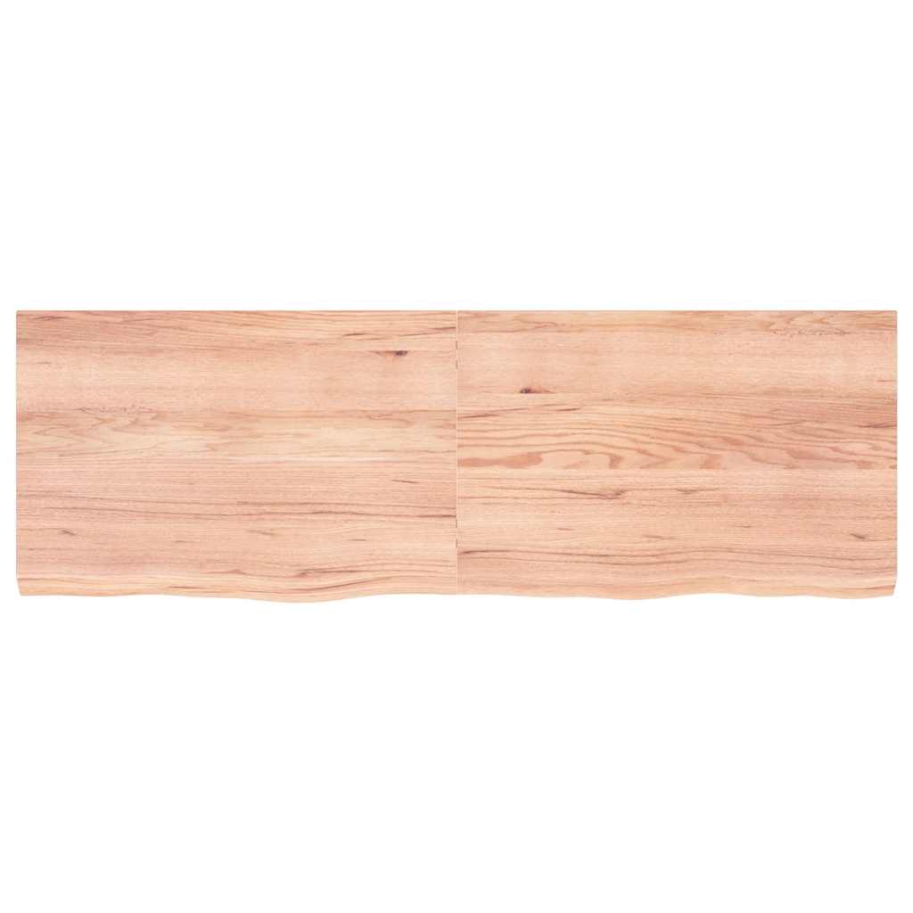 Wandschap 180x60x(2-6)cm behandeld massief eikenhout lichtbruin – afbeelding 3