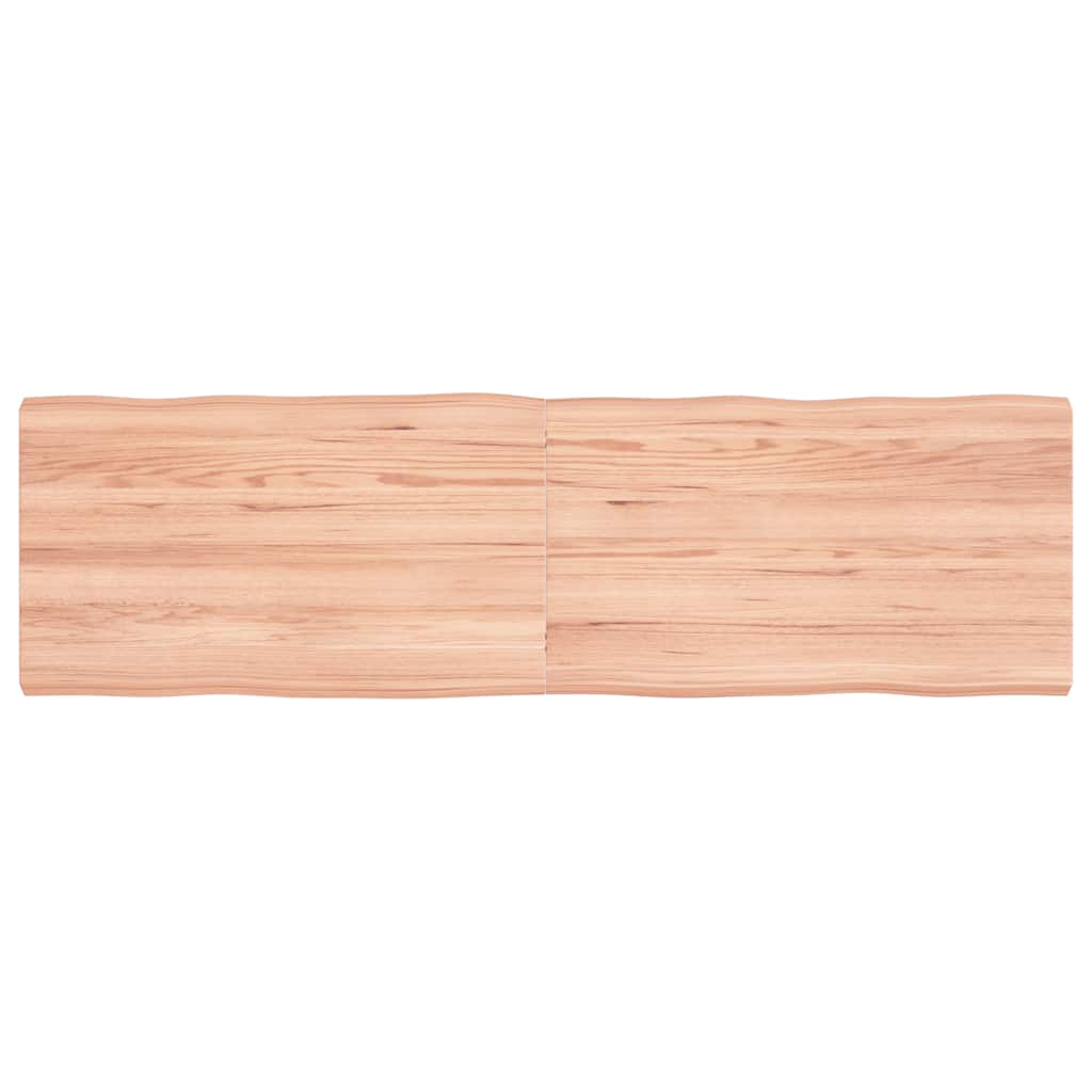 Tafelblad natuurlijke rand 140x40x(2-4) cm eikenhout lichtbruin