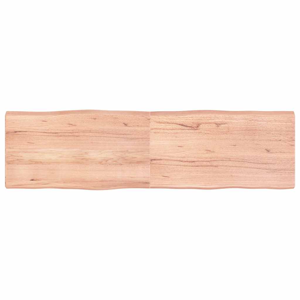 Tafelblad natuurlijke rand 180x50x(2-6)cm eikenhout lichtbruin