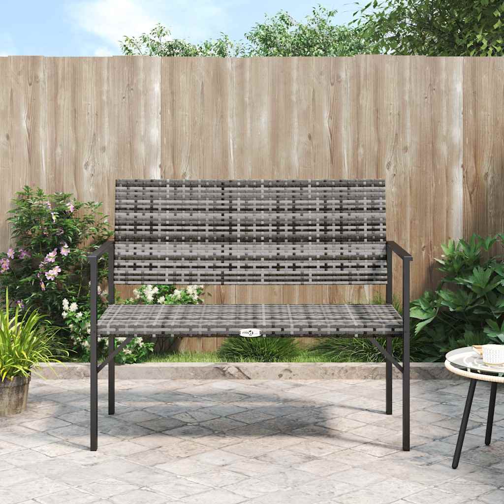 Tuinbank 2-zits poly rattan grijs – afbeelding 1