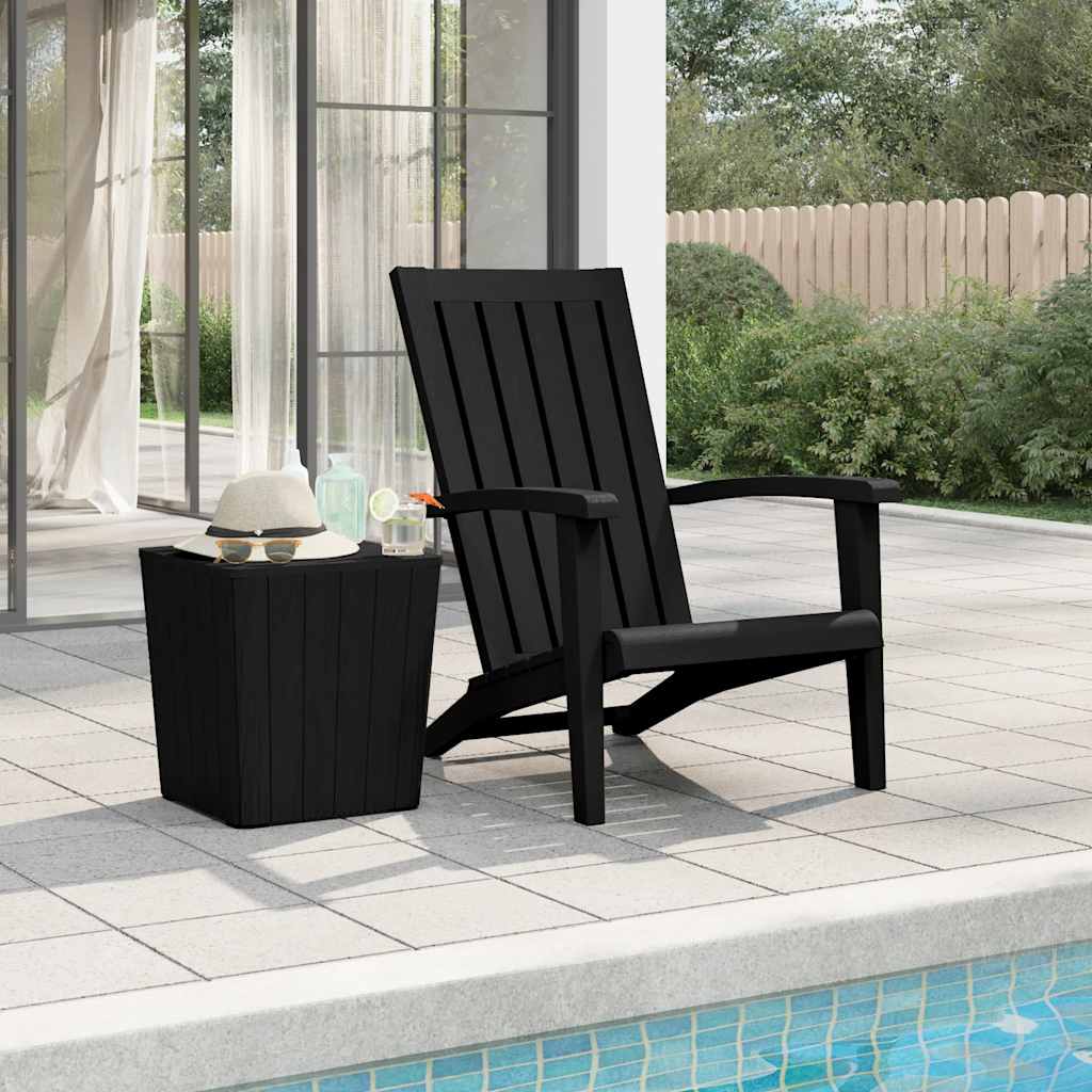 Tuinstoel Adirondack polypropeen zwart