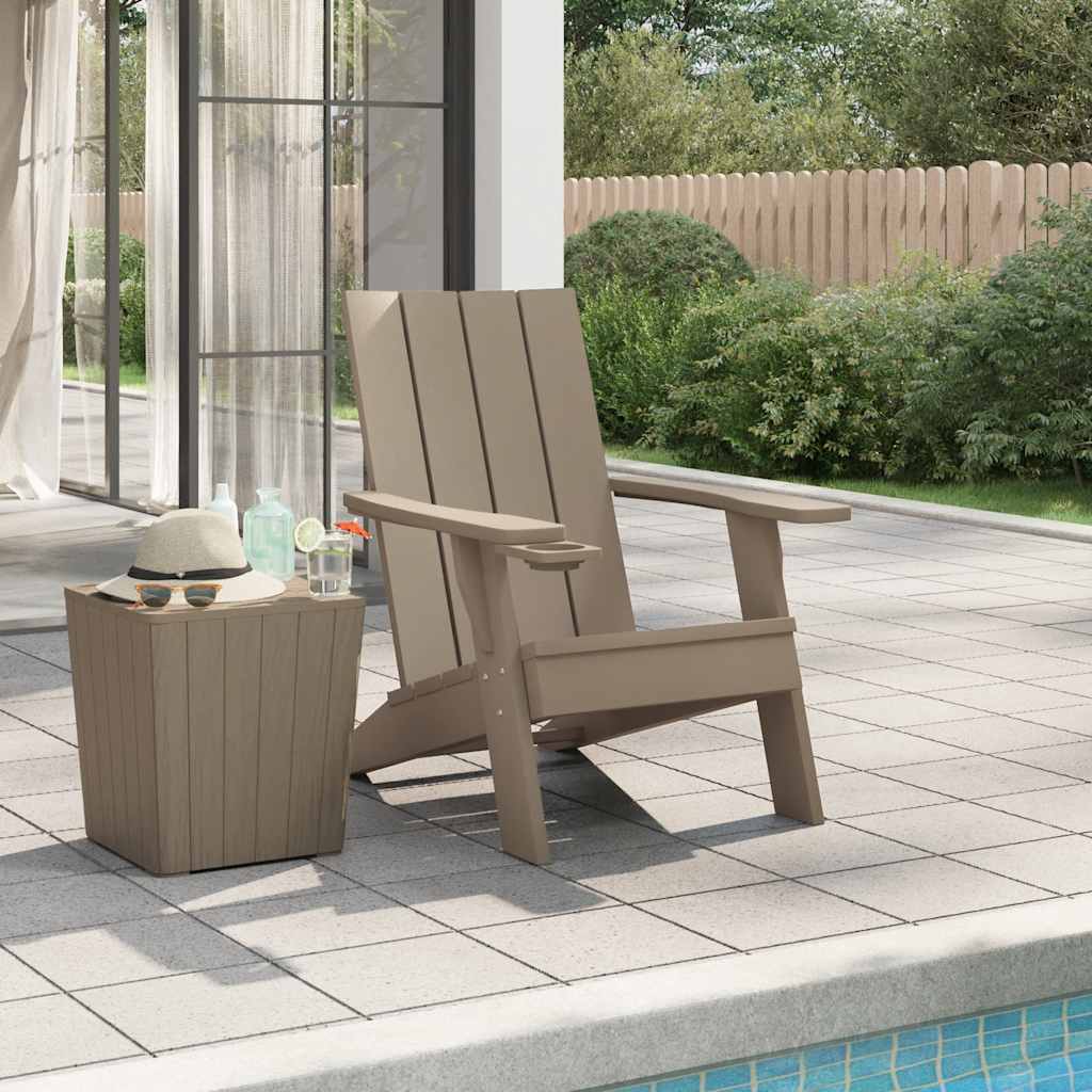 Tuinstoel Adirondack 75x88,5x89,5 cm polypropeen lichtbruin – afbeelding 1