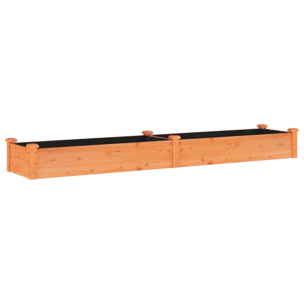 Plantenbak verhoogd met voering 240x45x25 cm vurenhout bruin – afbeelding 2