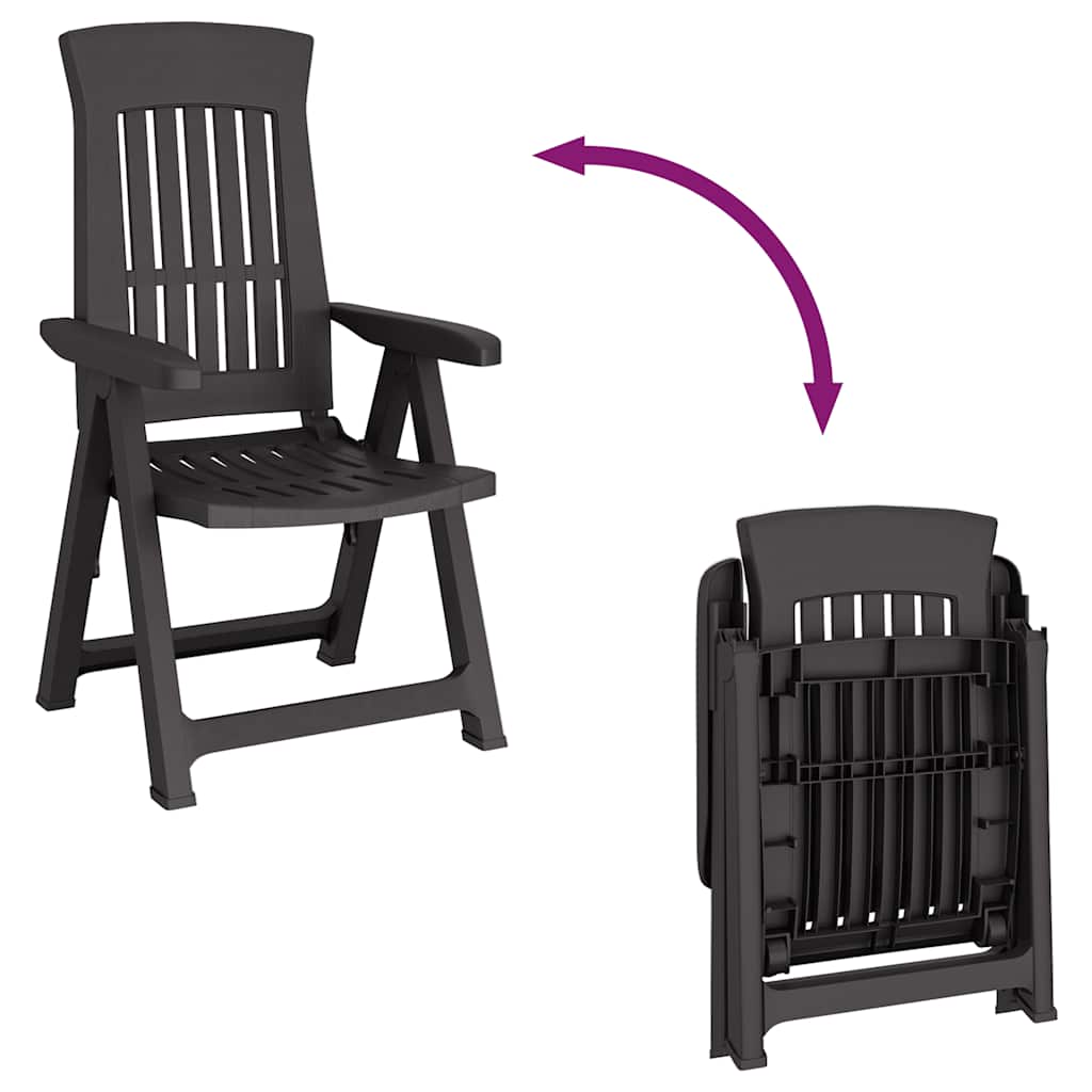 Tuinstoelen 2 st verstelbaar PP antracietkleurig – afbeelding 10