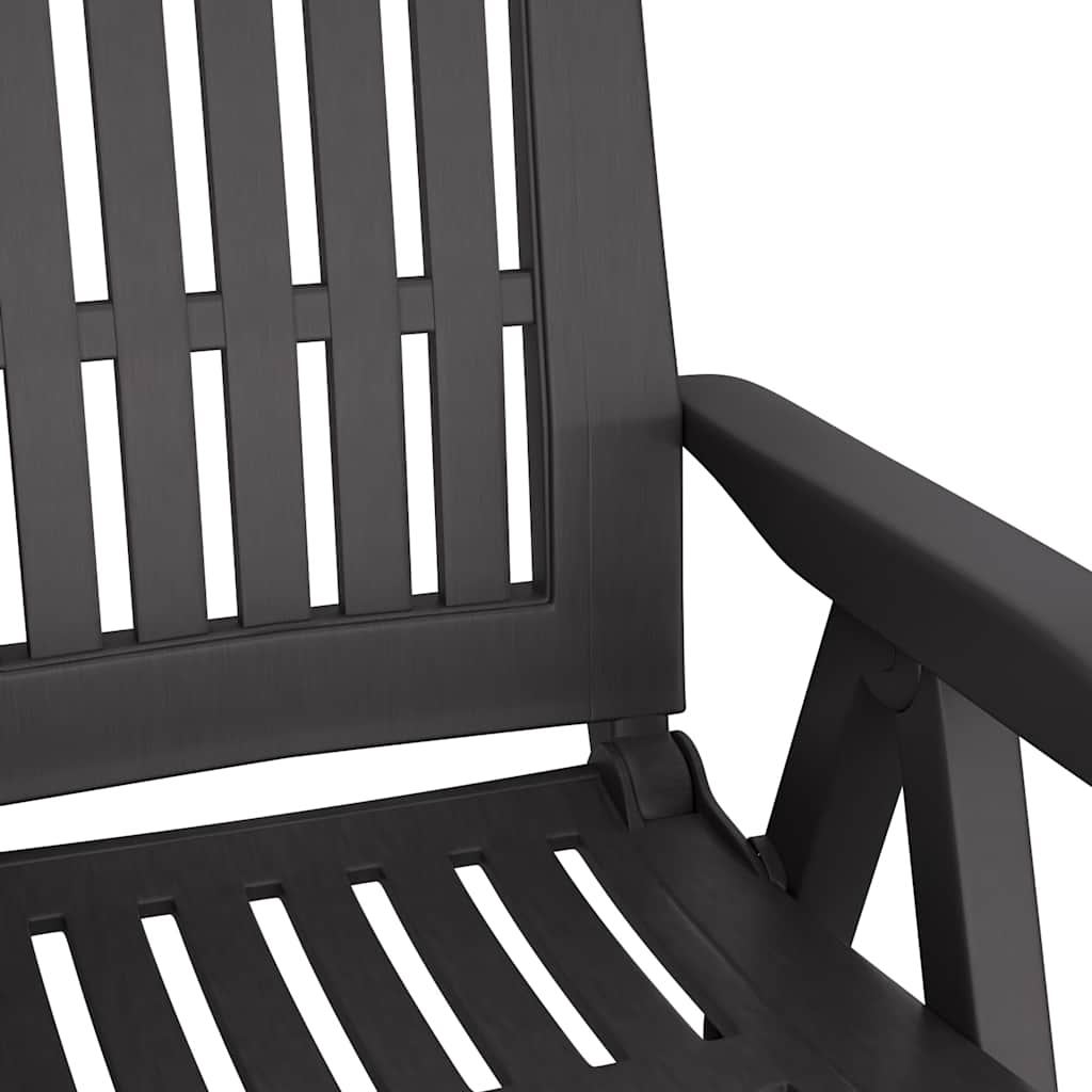 Tuinstoelen 2 st verstelbaar PP antracietkleurig – afbeelding 11