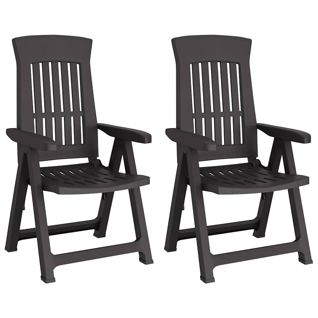 Tuinstoelen 2 st verstelbaar PP antracietkleurig – afbeelding 2