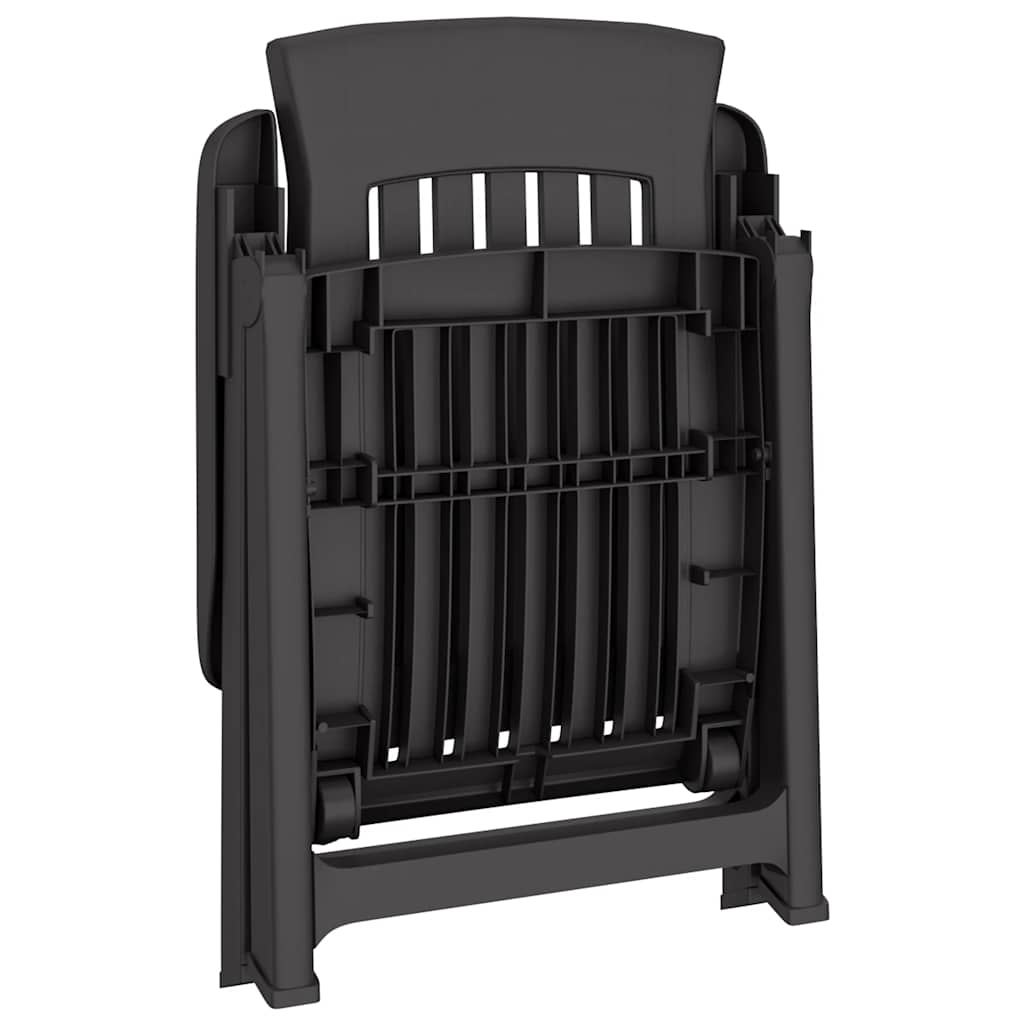 Tuinstoelen 2 st verstelbaar PP antracietkleurig – afbeelding 6