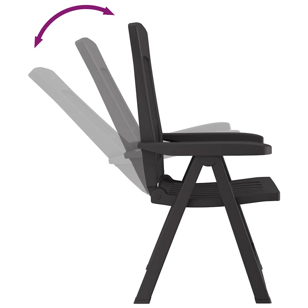 Tuinstoelen 2 st verstelbaar PP antracietkleurig – afbeelding 9