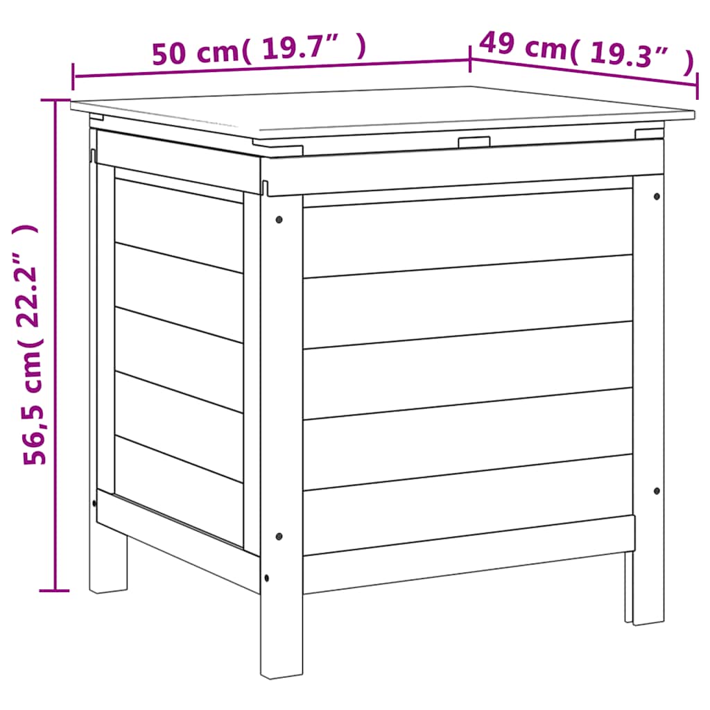 Tuinbox 50x49x56,5 cm massief vurenhout wit – afbeelding 8