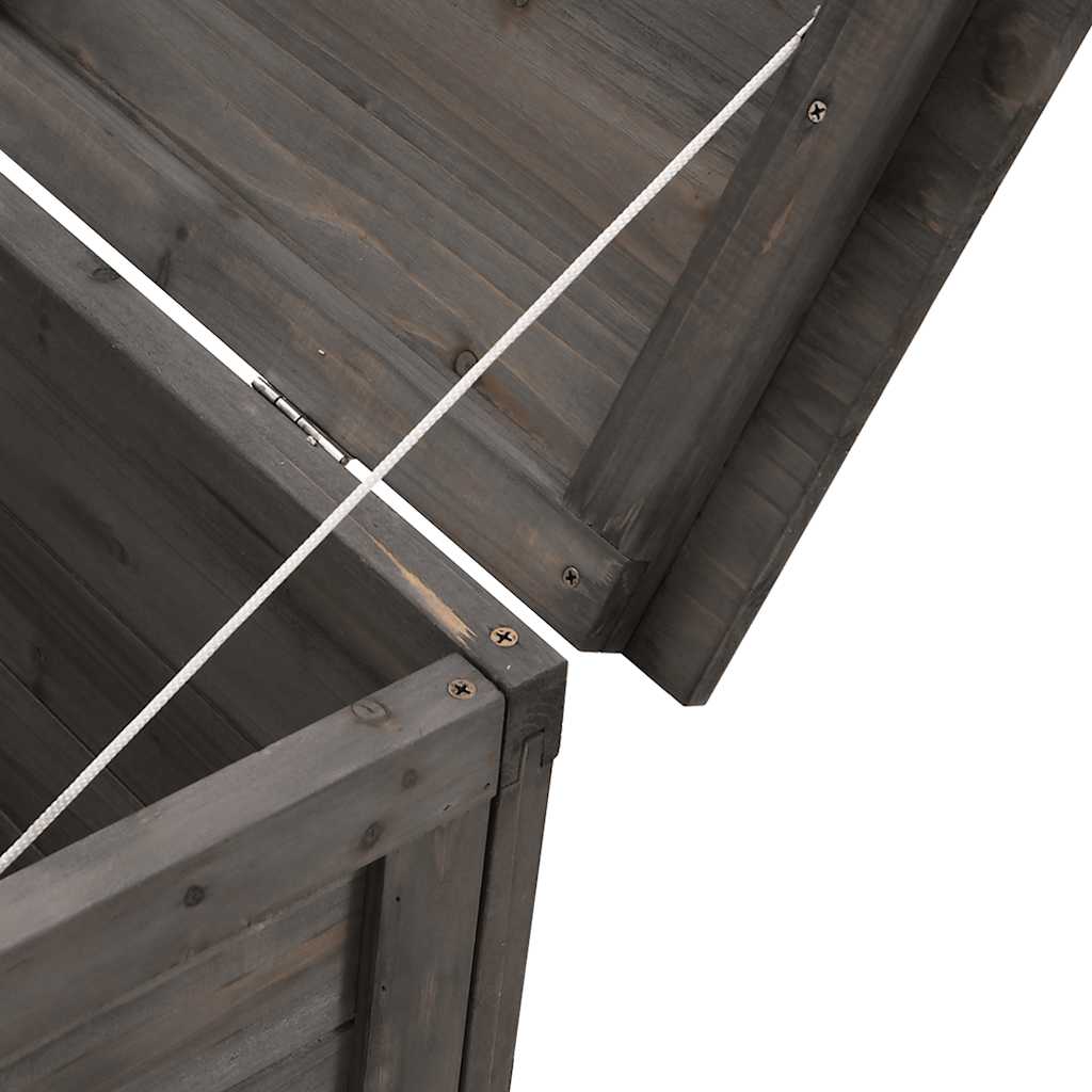 Tuinbox 150x50x56,5 cm massief vurenhout antracietkleurig – afbeelding 7