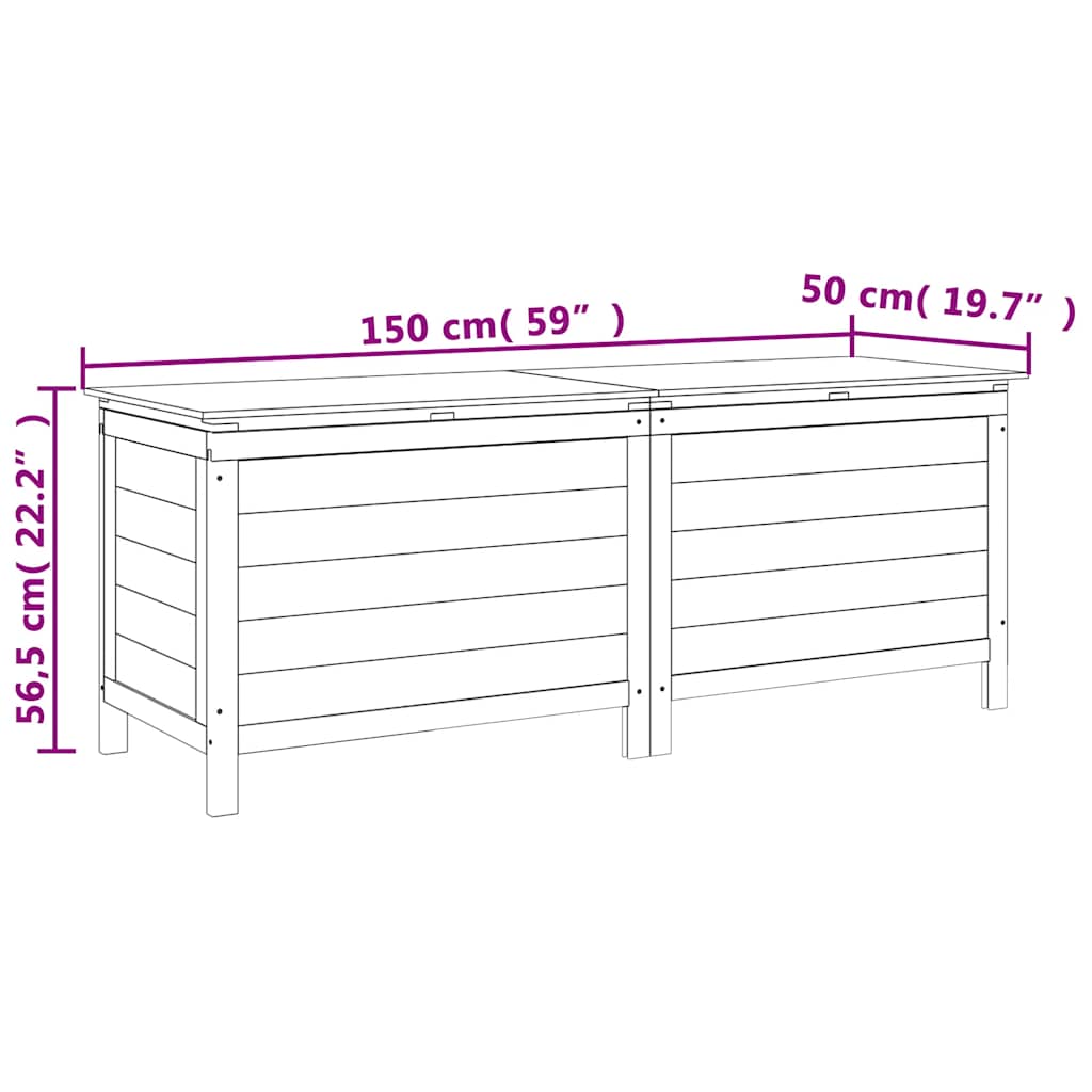 Tuinbox 150x50x56,5 cm massief vurenhout bruin – afbeelding 8