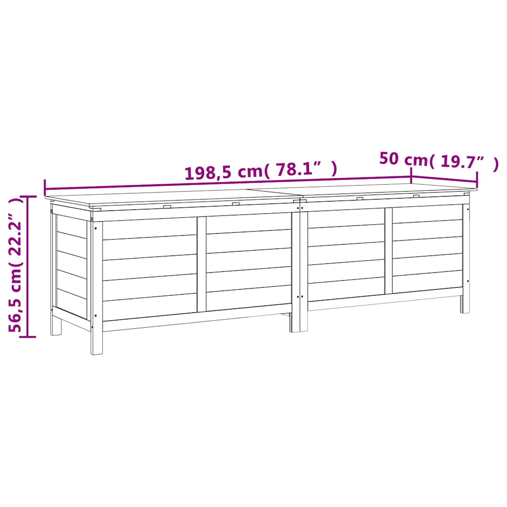 Tuinbox 198,5x50x56,5 cm massief vurenhout bruin – afbeelding 8